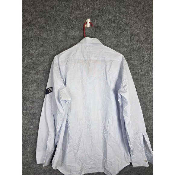 Vtg US Air Force Uniform Shirt Men 16.5x34 Blue Long Sleeve Rank Chevrons 90s - Picture 6 of 7